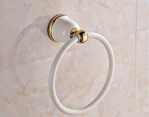 Anneau porte-serviettes laiton blanc pour éviter les taches de rouille sur le linge