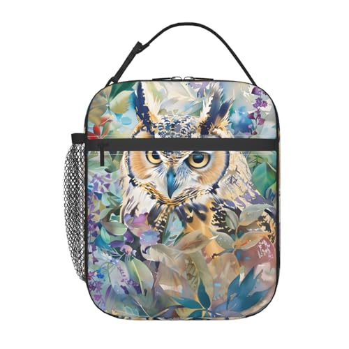 Ti Caldi Cute Owl Lunch Box for Women Adults Kids, Insulated Cooler Lunch Bag for Picnic, School, Office, Travel, Work, Portable Reusable Polyester...