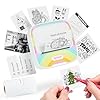 iDPRT Mini impresora con 1 rollo de papel adhesivo, máquina adhesiva portátil de manera eficiente y rápida, bricolaje, etiqueta, arco iris