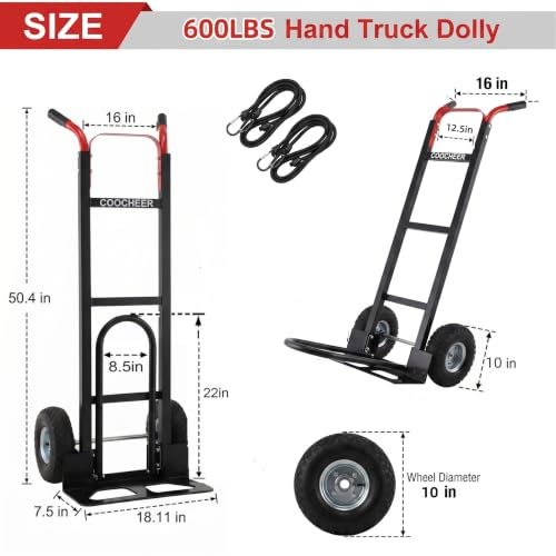 Carretilla de mano de aluminio resistente para 600 lbs miniatura 4