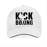 ZZDGFC Baseballmütze Kick Boxinger Baseball Cap Baumwolle Print Letter Boxing Caps Für Männer Frauen Hip Hop Verstellbarer Snapback Hut Weiss
