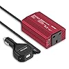 BESTEK USB C PD 300W Car Inverter, 18W Type-C PD Cigarette Lighter Plug, DC 12V to AC 220V 230V 240V Outlet Power Converter with 4.8A Dual USB Port