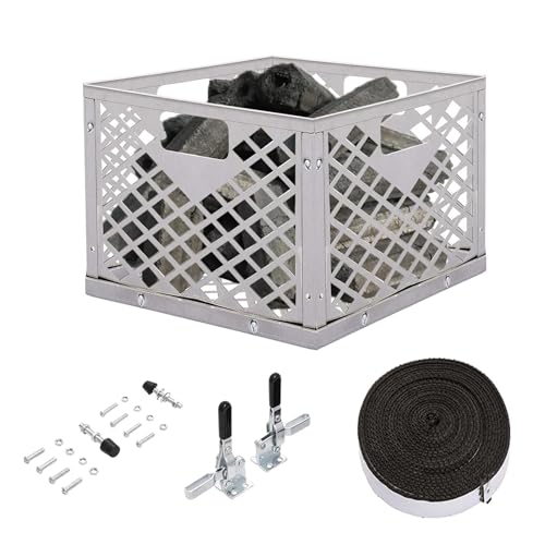Kit de modificación de ahumadero escalonado de acero inoxidable - Accesorios para ahumaderos con cesta de carbón vegetal, junta de sellado para barbacoa