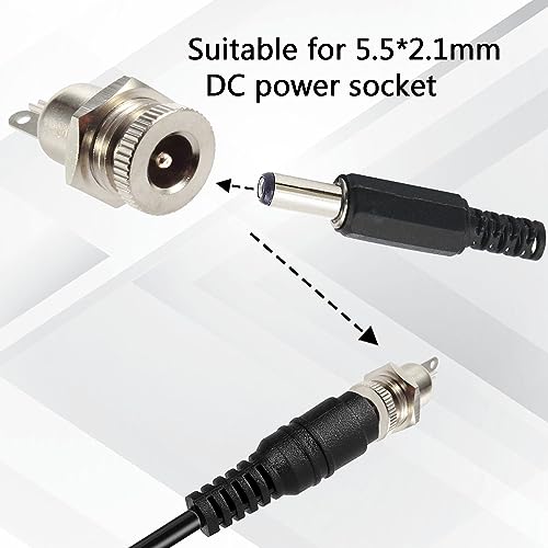 Conector DC macho 5.5mm x 2.1mm pack 20 unidades miniatura 5