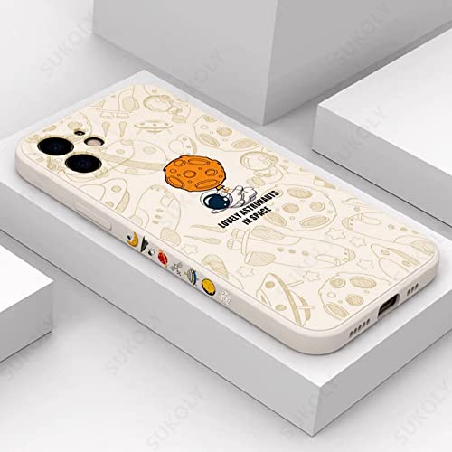 Creative astronaut coque en silicone pour iPhone 13 Pro souple