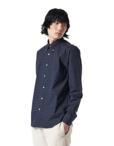 La Martina - Optical-Hemd aus Baumwolle, Blue Nights/Off White/Rhubarb, Man