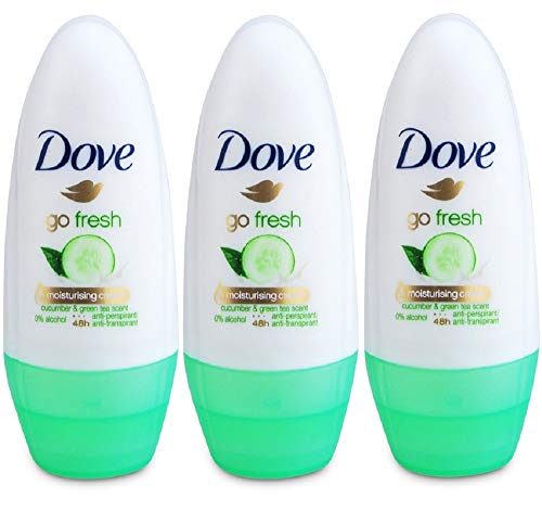 Dove Go Fresh Lot de 3 déodorants à bille anti-transpirants Parfum concombre et thé vert 50 ml