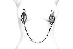 Clover Nipple Clamps with Chain for Couples' Sex, Intimate Toy Fun!