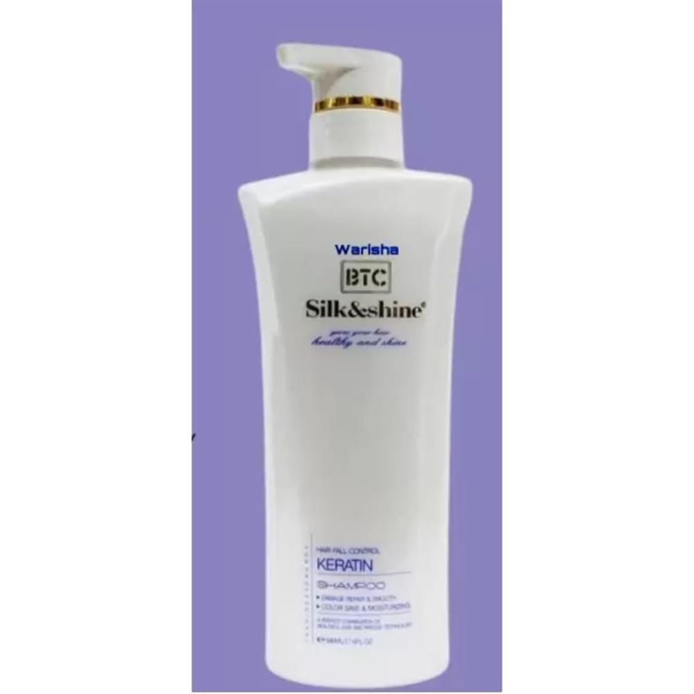 Warlaha BTC Silk&shine Keratin Shampoo, Hair Fall Control, 500 ml