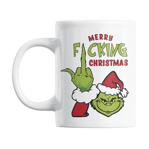 Gesar Tasse de Noël pour Petit-Déjeuner - Idée Cadeau Amusante - Mug Merry Christmas - Motif de Noël 11 oz - Rouge