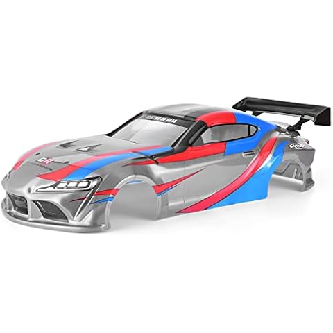 HSP RC Body Shell for HSP Redcat Exceed 1/10 Scale 4wd On Road Racing Drift RC Car with Stickers and Rear Wing Grey Blue Red Cover