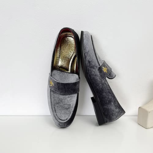 Image of FLQL Men's Luxury Penny Loafer Slip-On Velvet Shoes Party Dancing Shoes Suede Wedding Shoes Plus Size 7-13