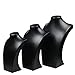 Black PU Leather Jewelry Necklace Stand Pendants Display Bust Choker Holder Jewellery Rack Show 3 Options Model (Hight 25cm)
