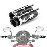 INNOGLOW Motorcycle Hand Grips 1' Custom Chrome Billet Aluminum Bar End Cap Handlebar Grips for Suzuki Kawasaki Harley Cruiser
