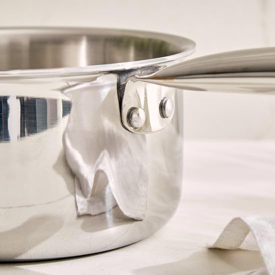 Triply Stainless Steel Sauce Pan | 16cm 1.5L Tea Chai Milk Pan | Strong Stainless Steel Handle | Non Toxic Rust Free | Induction Gas Electric... - Image 3