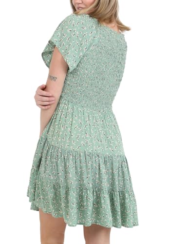 Image of Angie Women's Angie Women's Short Sleeve Floral Smocked Bodice Dress