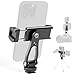 ZOINSHOT All Metal Phone Tripod Mount, 360° Rotation Tripod Phone Mount with 2 Cold Shoes, Adjustable Cell Phone Mount Adapter with 1/4