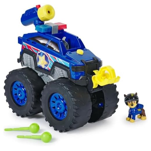PAW PATROL Rescue Wheels - Chases Deluxe Monstertruck mit Geschoss-Abwurf, motorisierter Seilwinde, Lichtern & Geräuschen, Spielzeug für Kinder ab 3 Jahren