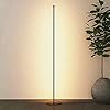 Snowtaros 150 cm staande staande staande lamp, minimalistische nordic vloerlamp met afstandsbediening, 3 kleurtemperaturen dimbare vloerlampen voor woonkamer slaapkamer kantoor lezen & decoratie, 20 W (zwart)