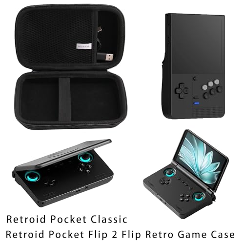 WAIYUCN Hard Carrying Case Compatible with Retroid Pocket Classic/Retroid Pocket Flip 2 Flip Retro Game Handheld Console Case (Black) - Thumbnail 2