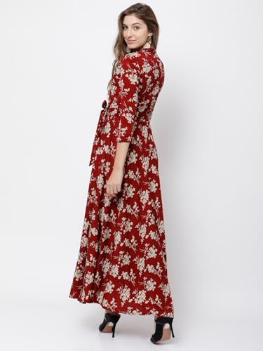 Image of Tokyo Talkies Women's Three-Quarter Sleeves V-Neck Printed Dresses | Stylish Dresses | Casual Dresses