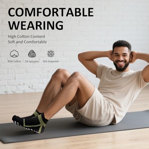 ZAKASA Non-Slip Grip Socks for Men: Anti-Skid Grippy Socks for Yoga Pilates Barre Fitness Elderly Hospital4