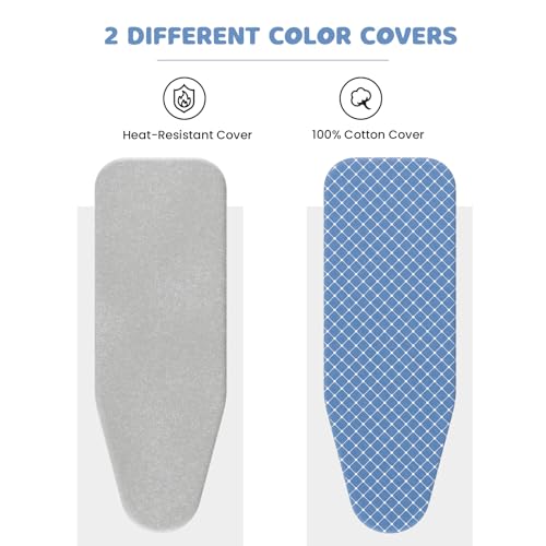 image for YIERYA Ironing Board with Iron Rest,Foldable Iron Board Reinforced Ste