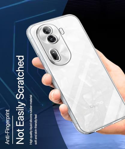 Image of WOW IMAGINE Crystal Clear Transparent Back Case Cover for Oppo Reno 11 Pro 5G | Full Device & Camera Protection Shockproof TPU Silicone Back Cover Case - Transparent