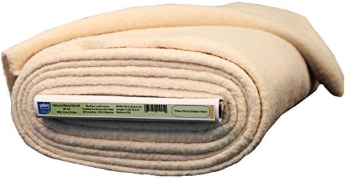 Pellon Batting Cotton Natural Blend 80/20 With Stabilizing Scrim Binder, 96" Wide, 9 Yard Bolt Good For Hand And Machine Quilting White Home Decor Crafts