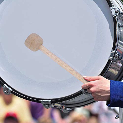 Alomejor Drum Mallet Wool Felt Head Bass Drum Stick With Wooden Handle Drum Hammer For Percussion Marching Band #TOP4