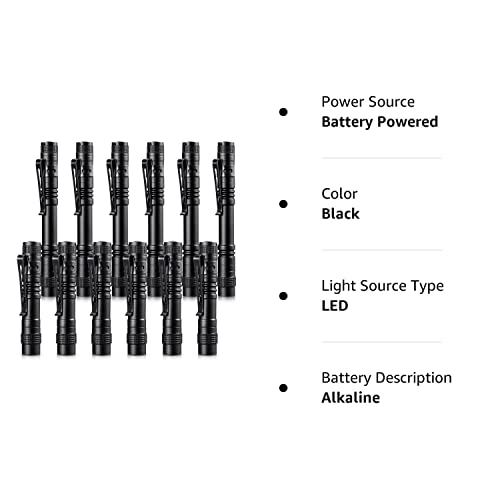 Led Pocket Pen Light Flashlight Small Mini Flashlight Handheld Pen Lights Penlight With Clip For Camping, Outdoor, Emergency (12 Pieces) #TOP7