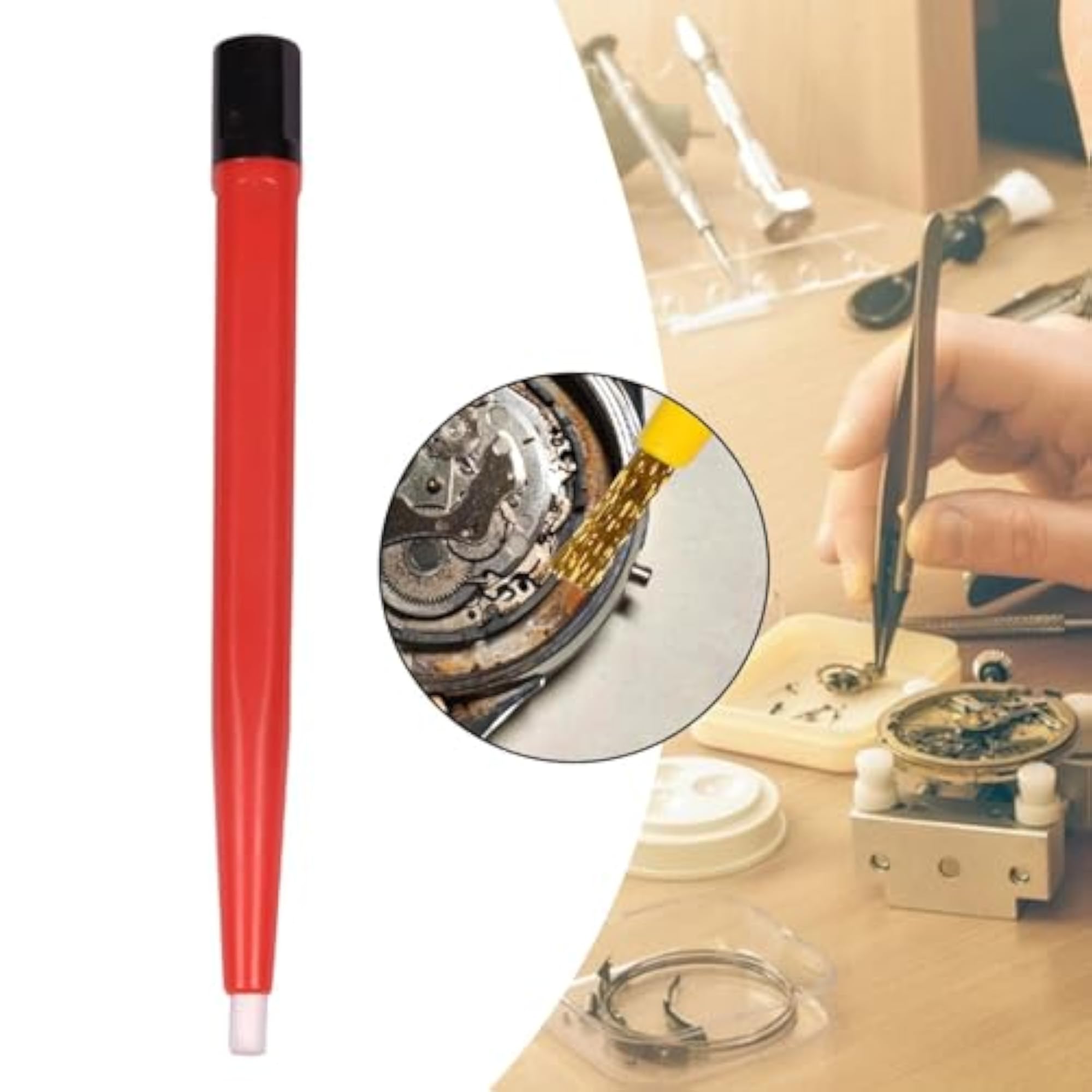 Fiberglass Scratch Brush Pen for Watch Coin Cleaning