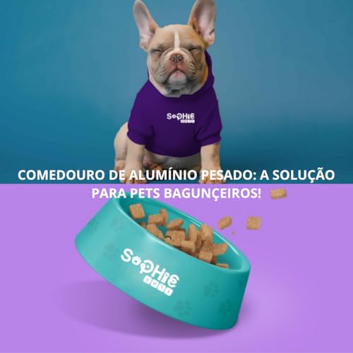 Kit 2 Comedouro Bebedouro Pesado em Aluminio Polido Mini 280ml Para Cachorro Gato Filhote Pet Cão Cã