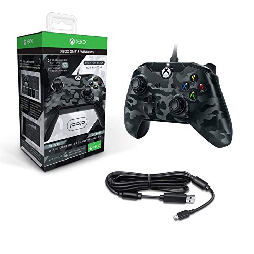 PDP Gaming Deluxe Wired Controller: Phantom Black - Xbox One, Xbox One X, Xbox One S