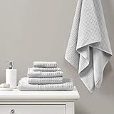 Madison Park Spa Waffle 100% Cotton Luxurious Towel Set, Premium Texture Waffle Weave, Highly...