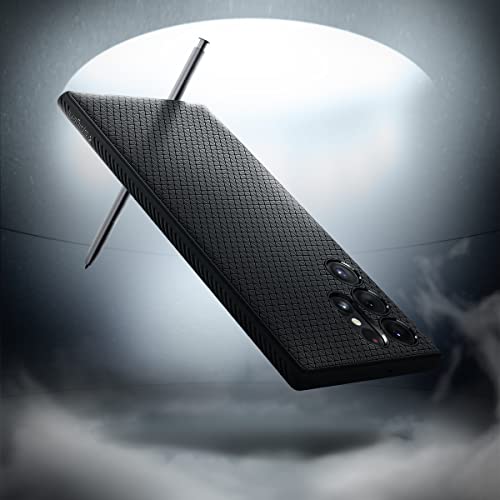 Image of Spigen for Galaxy S22 Ultra Case, Liquid Air [No Magnet Ring] [Military-Grade Protection] - Matte Black | Designed for