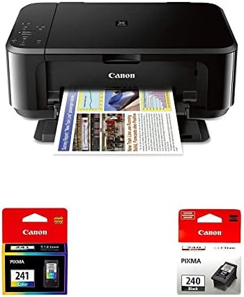 Canon Pixma MG3620 Wireless All-in-One Color Inkjet Printer with Mobile and Tablet Printing, Black & Canon CL-241 Color Ink & Canon PG-240 Black
