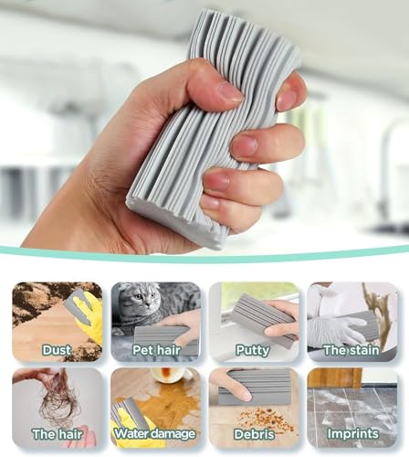 Image of Dusting Sponge Duster, Grey Dust Cleaning Sponge, Reusable Household Cleaning Sponge Tool for Blinds