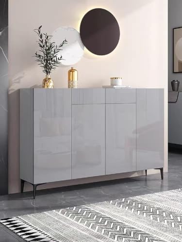 Image of Light Grey Peel and Stick Wallpaper Matte Self Adhesive Removable Wallpaper,Waterproof Kitchen Wallpaper Vinyl Contact Paper for Cabinet Furniture(24x200 Light Grey Glsy)