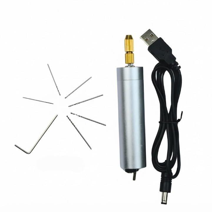 Portable Electric Mini Drill Kit for Resin Jewelry DIY Crafts | USB Powered, Micro Twist Bits Included, For Wood & Acrylic, Precision Hand Drill, PCB & Hobby Use-image-41