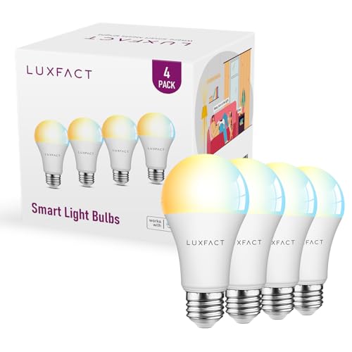 Alexa Light Bulbs 150W Equivalent, Smart Light Bulbs Directly Work with Alexa, Tunable Warm to Cool White, A19 E26 Bluetooth Light Bulb, No WiFi Required, 14W 1600LM, 4 Pack