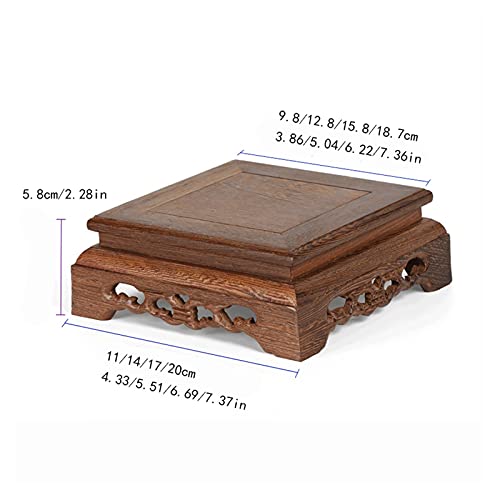 CGgJT Base per bonsai, espositore per piante, in legno, stile vintage, quadrato, moderno, decorativo, per casa, balcone, giardino, espositori (taglia: media) (taglia: M) (taglia: M) - Image 3
