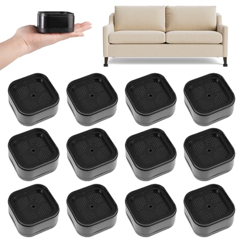 12Stück Stapelbar Möbelerhöhung 3 5cm Möbelfüsse Höhenversteller Verstellbare möbelerhöhungen quadratische Betterhöhungen Couch Erhöhung für Waschmaschinen Tische Sofas und Stühle Verwendet