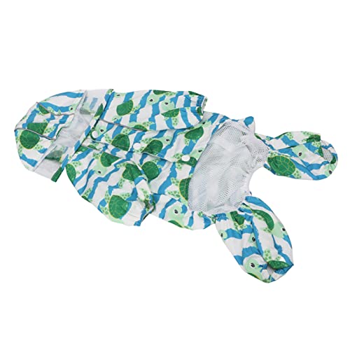 Capa de chuva para cães, poncho, padrão de tartaruga marinha, impermeável, vestível, respirável, ref