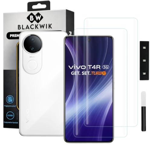 Image of Blackwik UV Curved Tempered Glass for Vivo T4R 5G | 2-Pack