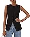 PRETTYGARDEN Women's Summer Suit Vest Tops 2026 Dressy Business Casual Sleeveless Button Down Trendy Fashion Blazer Waistcoat (Black,Large)