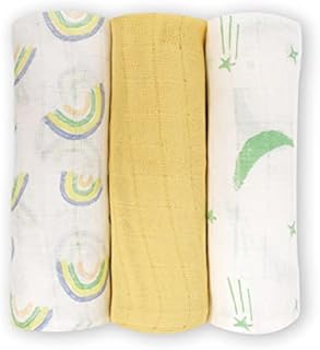 Homy Textiles Muslin Cloths for Baby, Unisex Muslin Burp Cloths for New Borns, Soft, Breathable, and Absorbent Pure Cotton Muslin Squares, Ideal Baby Cloth, Washcloth, and Bib, 80 x 80 cm, 3-Pack