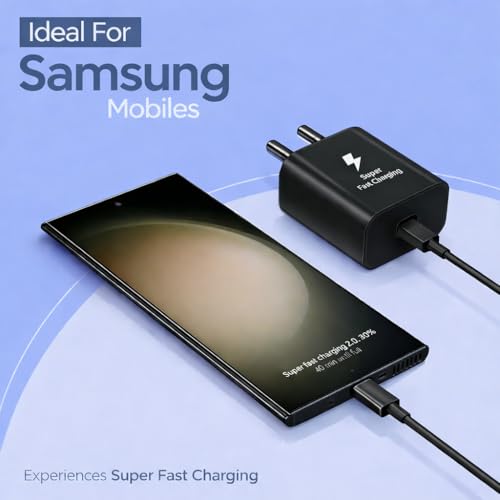 Image of 25W PD 3.0 Type C Superfast Charger Adapter for Samsung Galaxy M17|M07|M36|M06|A55|A35|F06|S25 fe|S22|S24|F36|F16|M35|S23|A06|iPhone|Tab S11| 25W by HESPA (SVXQ 2)