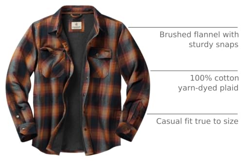 Image of Legendary Whitetails Mens Thermal Lined Shirt Jacket Plaid Flannel Polyfill Insulated Shacket