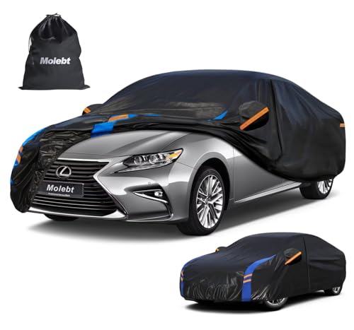 Image of Custom Fit Car Cover for Lexus ES ES300 ES330 ES350 ES300h (2001-2026), Upgraded Waterproof All Weather Outdoor Auto Cover with Driver Door Zipper & Mirror Pockets, UV /Snow /Dust Protection